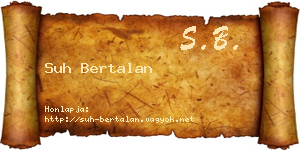Suh Bertalan névjegykártya